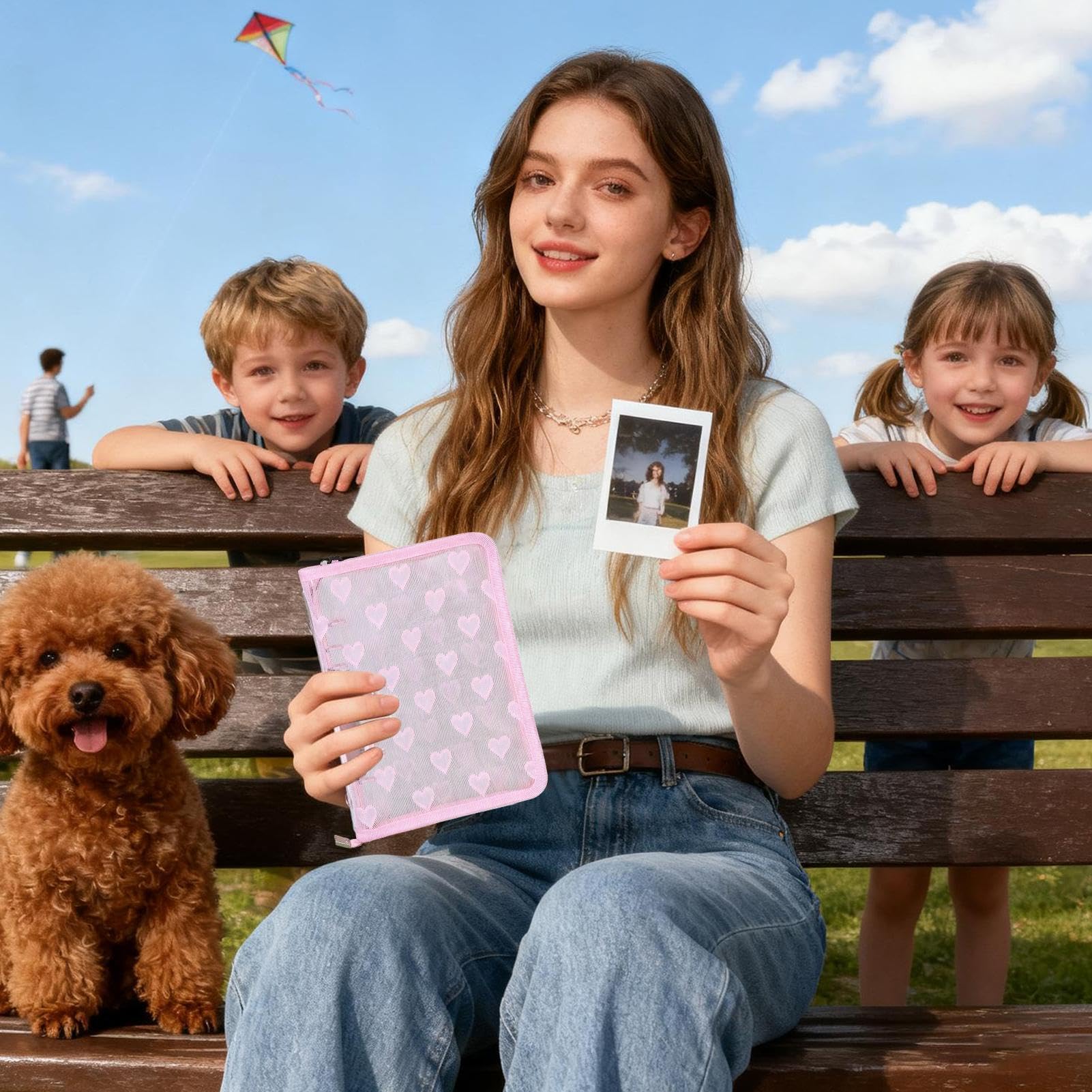 Álbum de Fotocartas Cierre con Cremallera, Estuche de Almacenamiento A5 | Fundas de Hojas Sueltas para Álbum de Fotos Para Mochila Viaje Clase Adolescentes Niñas