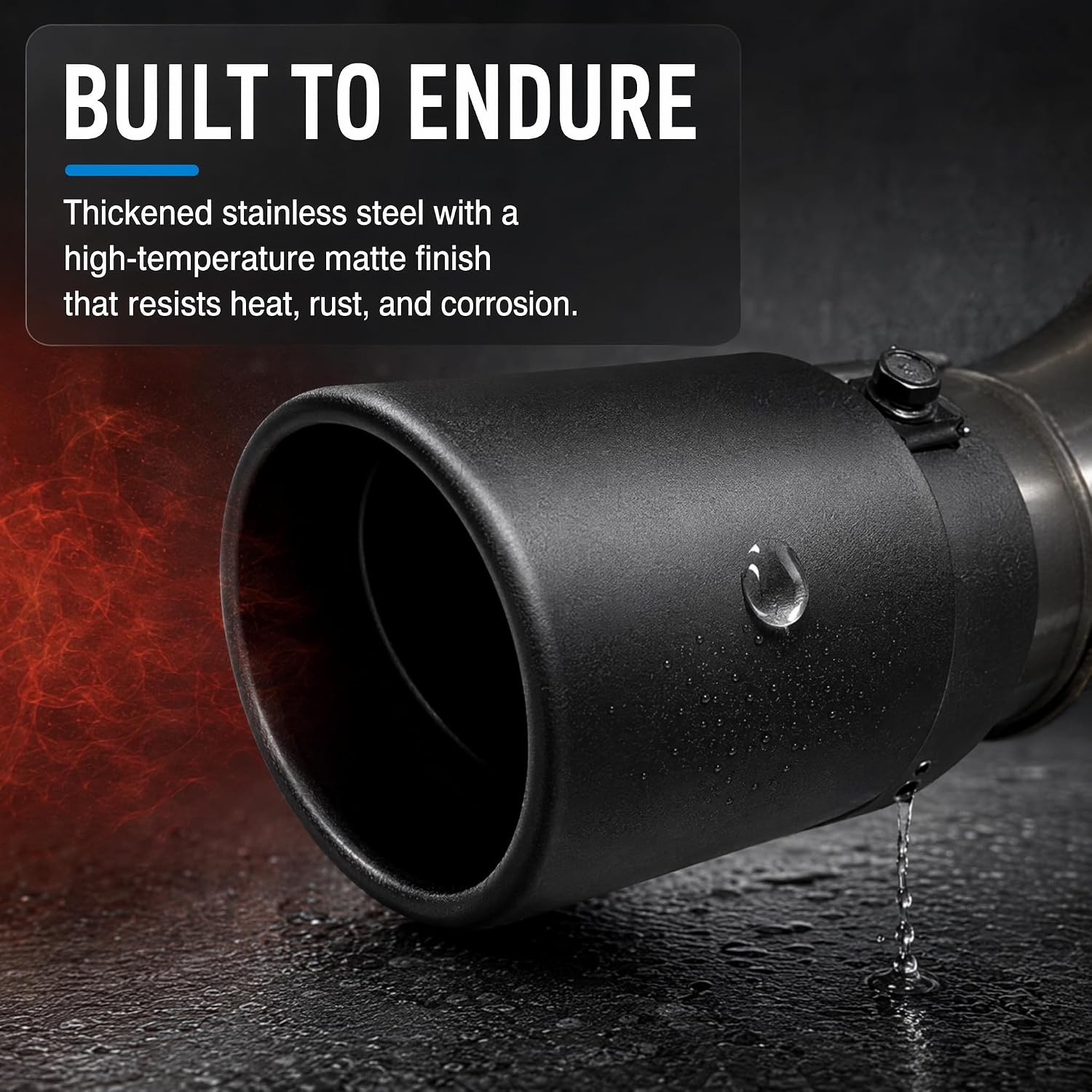 Exhaust Tip, 2.75in Inlet Double-Layer Muffler Tips, Black
