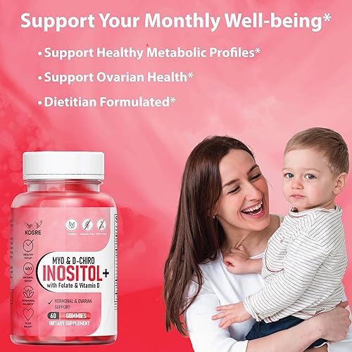 Miniatura 4 de Gomitas de mio-inositol y D-Chiro inositol  Proporción 401 con folato, vitamina D3 y mezcla mineral PCOS  60 gomitas