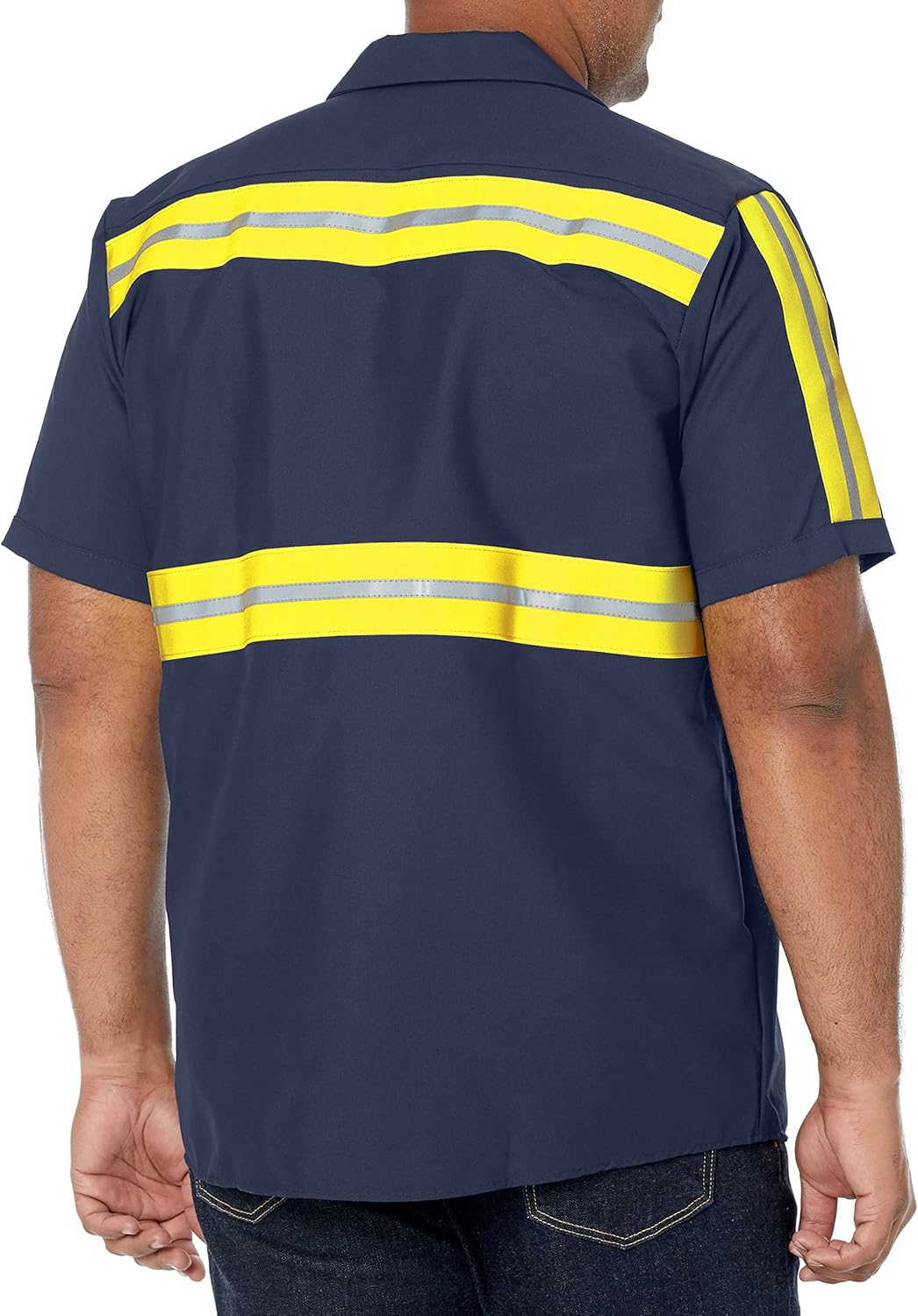 Red Kap Mens Short Sleeve Enhanced Visibility Industrial Work ShirtShirt - Image 2