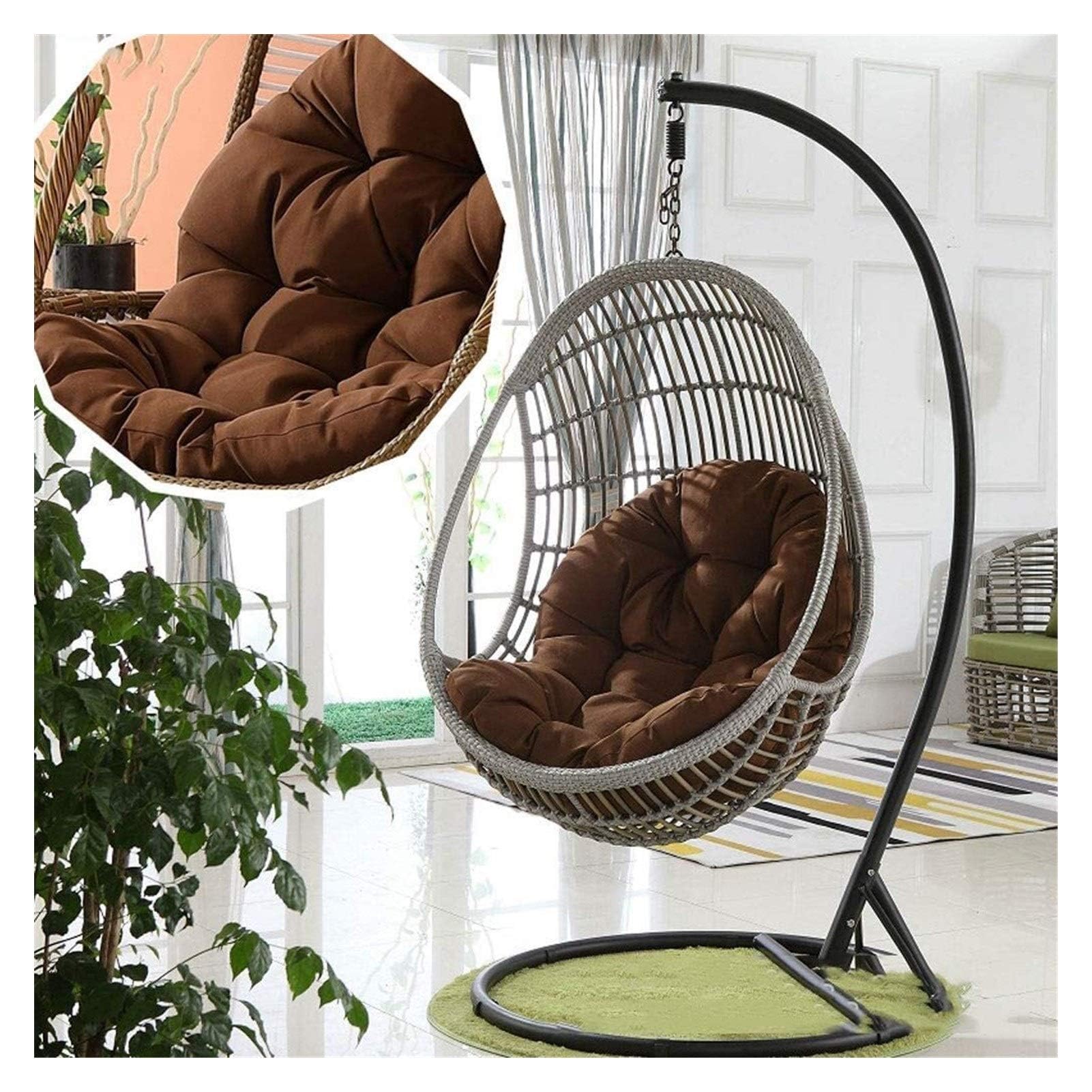 Cuscino per sedia a dondolo da giardino, patio, sedia a dondolo in rattan, sedia a forma di uovo per decorazione di mobili esterni/interni, cuscino per amaca
