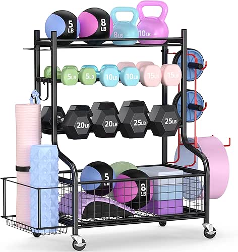 PLKOW Dumbbell Rack, Weight Rack for Dumbbells, Home Gym Storage