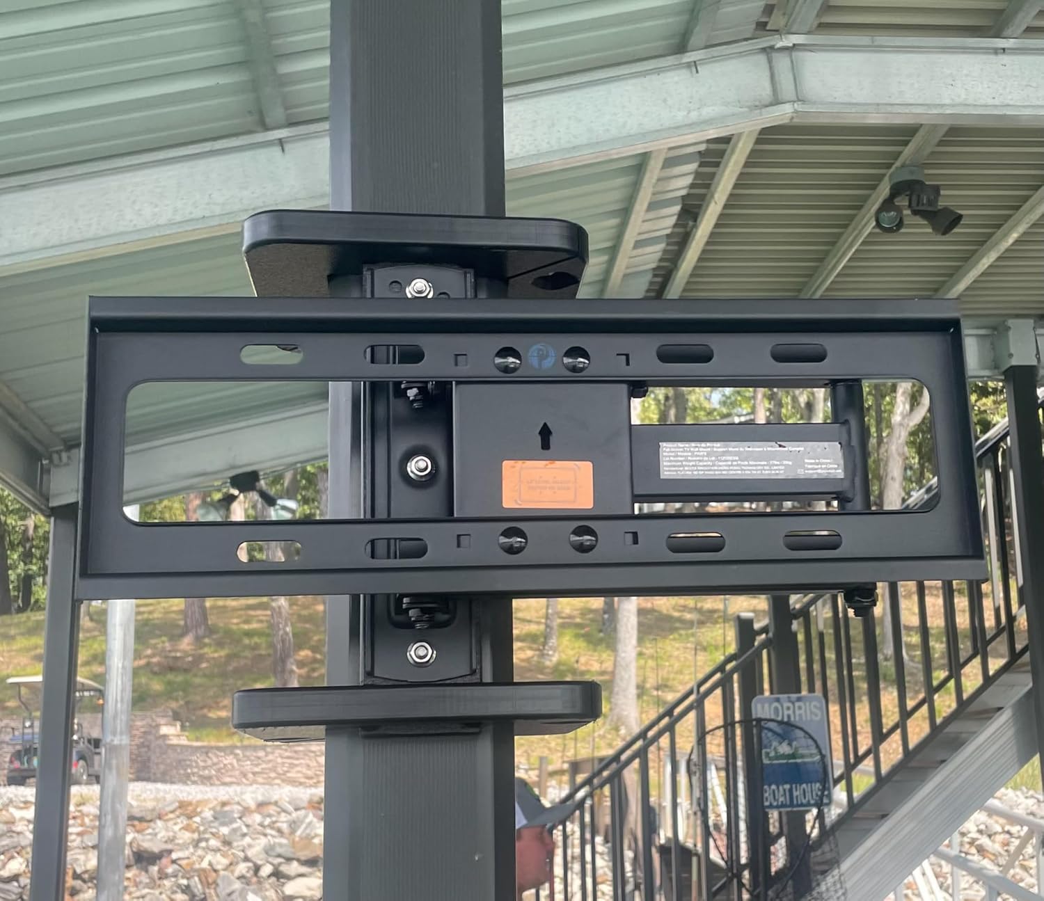 Outdoor Dock TV Mount – Fits 26"-70" TV's, No Drill Easy Install, Weather & UV-Resistant, Marine-Grade, Made in USA- Fits a 2" Square Post