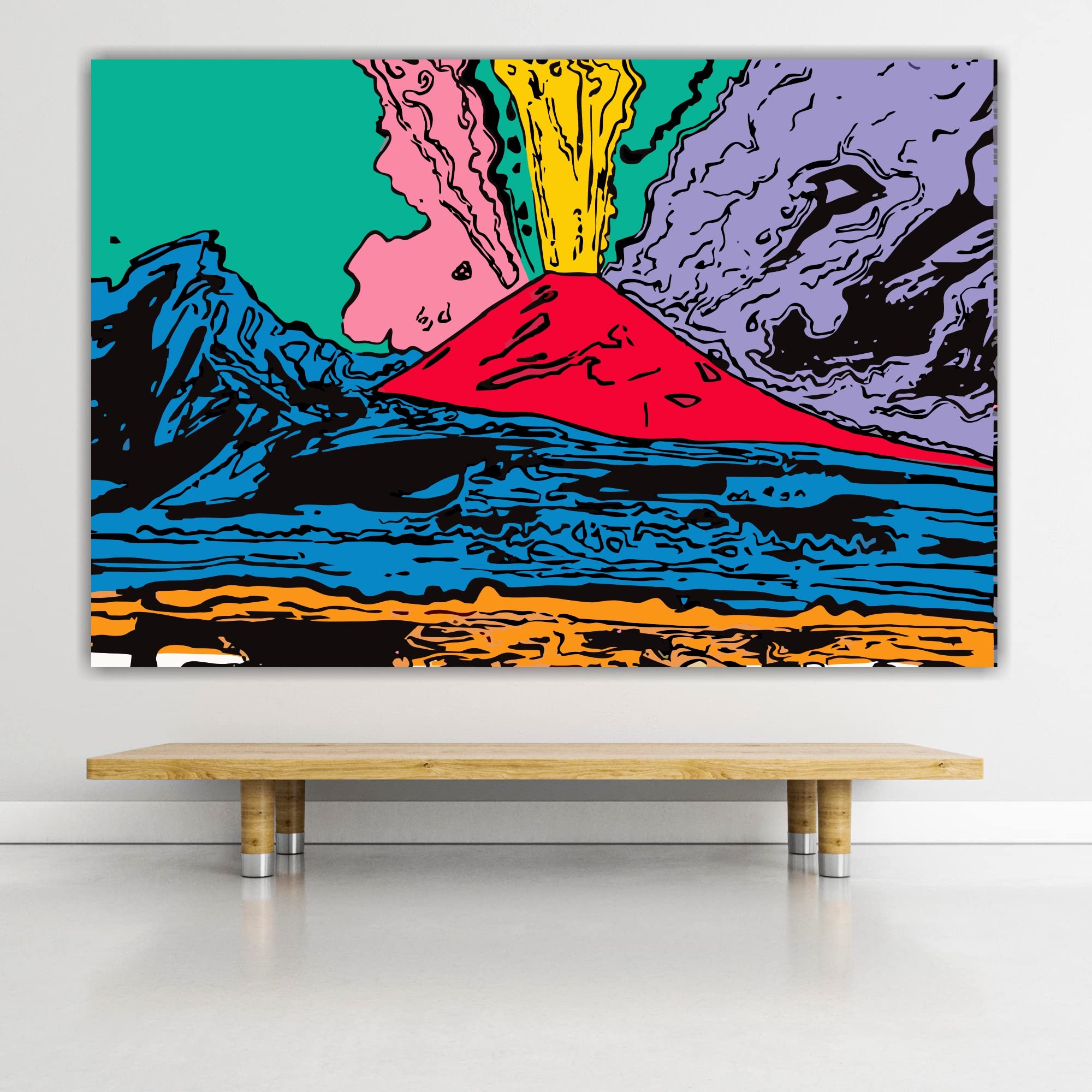 Artis Laboratory PosterAndy Warhol Riproduzione Vesuvio Napoli 100x150cm - Stampa su Tela Artistica SENZA CORNICE, Quadri Moderni Soggiorno, Arredo Casa Ufficio, Eco-Friendly, Made in Italy