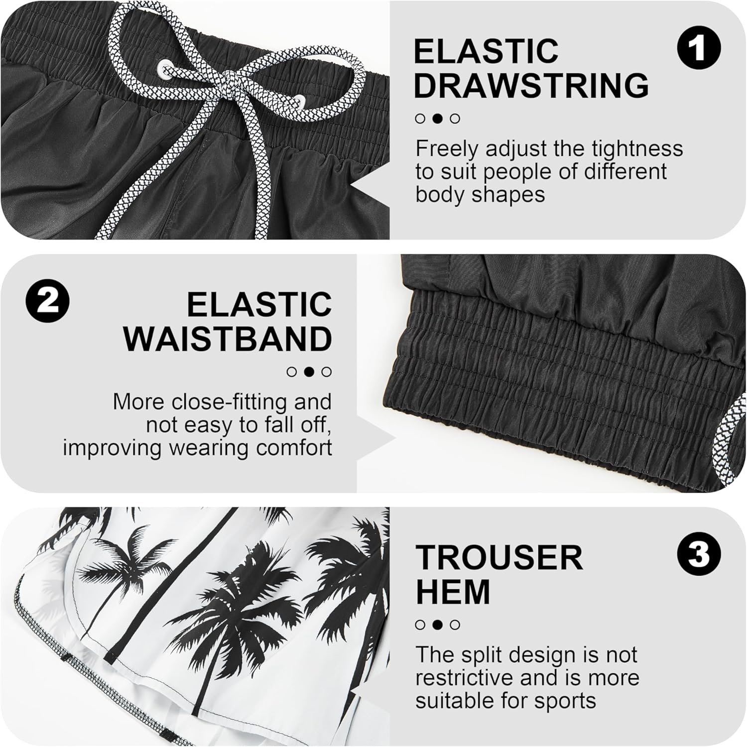 FT FENTENG Mens Swim Trunks with Compression Liner 5" Stretch Board Shorts Quick Dry Zipper Pockets 2 in 1 Mens Bathing Suits - Image 2