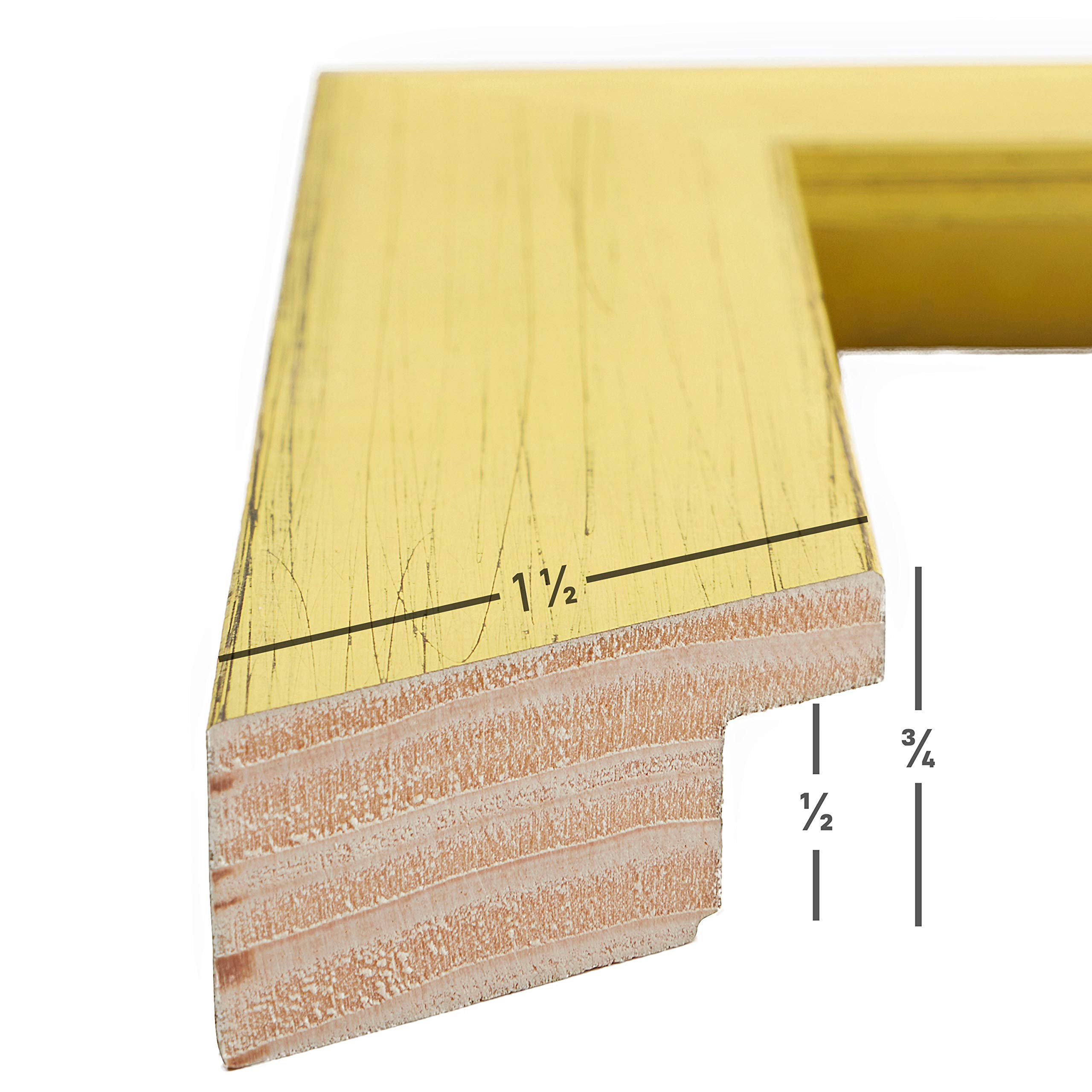 Craig Frames Jasper Cornice Rustica In Pino Giallo | Formato 28x35,5 Cm Con Passepartout Per Foto 20x25 Cm | Colore Giallo Meridionale