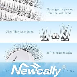 Natural Lash Clusters DIY Lash Extension Wispy Eyelash Clusters C-curly Cluster Eyelash Extension 10-14MM Individual Lashes Eyelash Extension Faux Mink Lash Clusters by Newcally