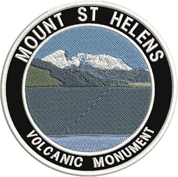 Mount St Helens National Monument 3.5" Embroidered Patch DIY Iron or Sew-on Decorative Vacation Travel Souvenir Applique Wander Nature Wildlife Hike Trek Camping Explore Mountains Stars Moon Sun