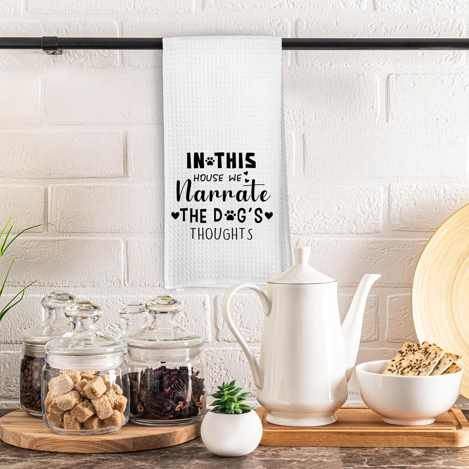 Funny Dog Kitchen Towels, Dog Mom Dad Lovers Gifts for Women Men Decorative Hand Towel for Bathroom, Gifts for Pet Lovers Dish Tea Towels for Kitchen Decor, 16x24 Inch - Image 3