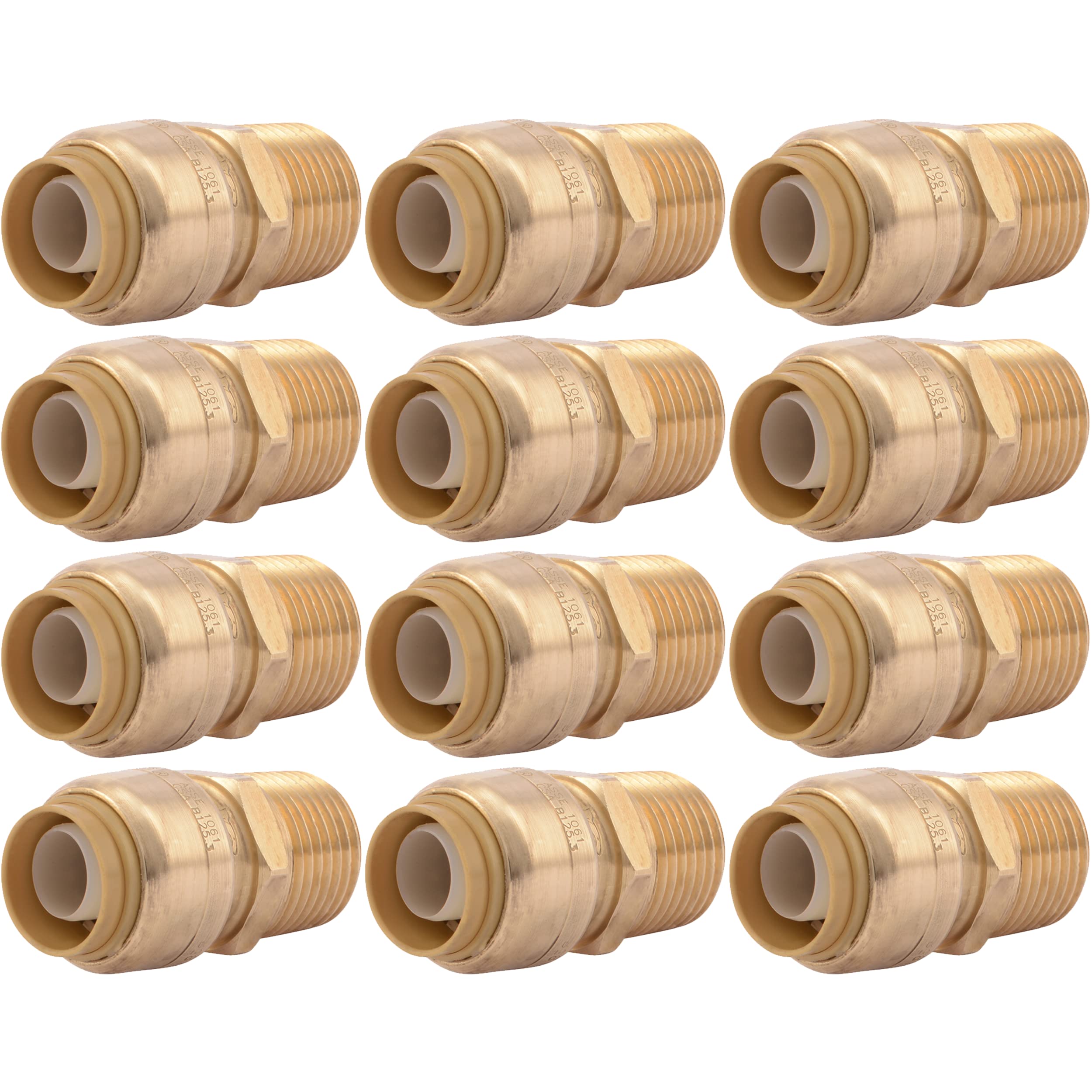 Sharkbite MNPT Adapter, Push to Connect Brass Plumbing Fitting, PEX Pipe, Copper, CPVC, PE-RT, HDPE