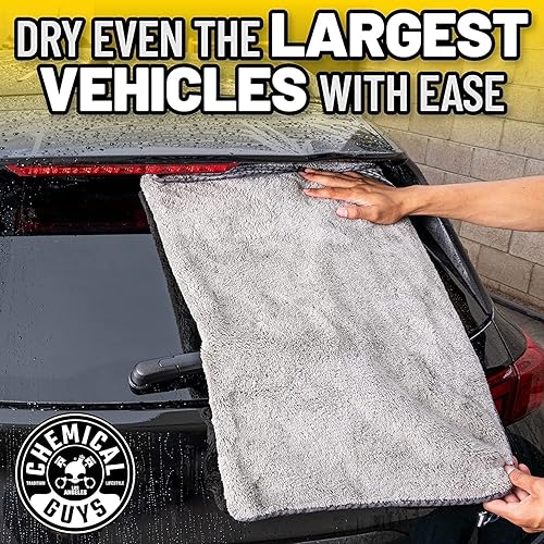 Miniatura 3 de Chemical Guys MIC1995GGB Mammoth Bundle  1 toalla de microfibra de color azul de mamut lanudo (36 x 25 pulgadas), 2 toallas de microfibra gris de