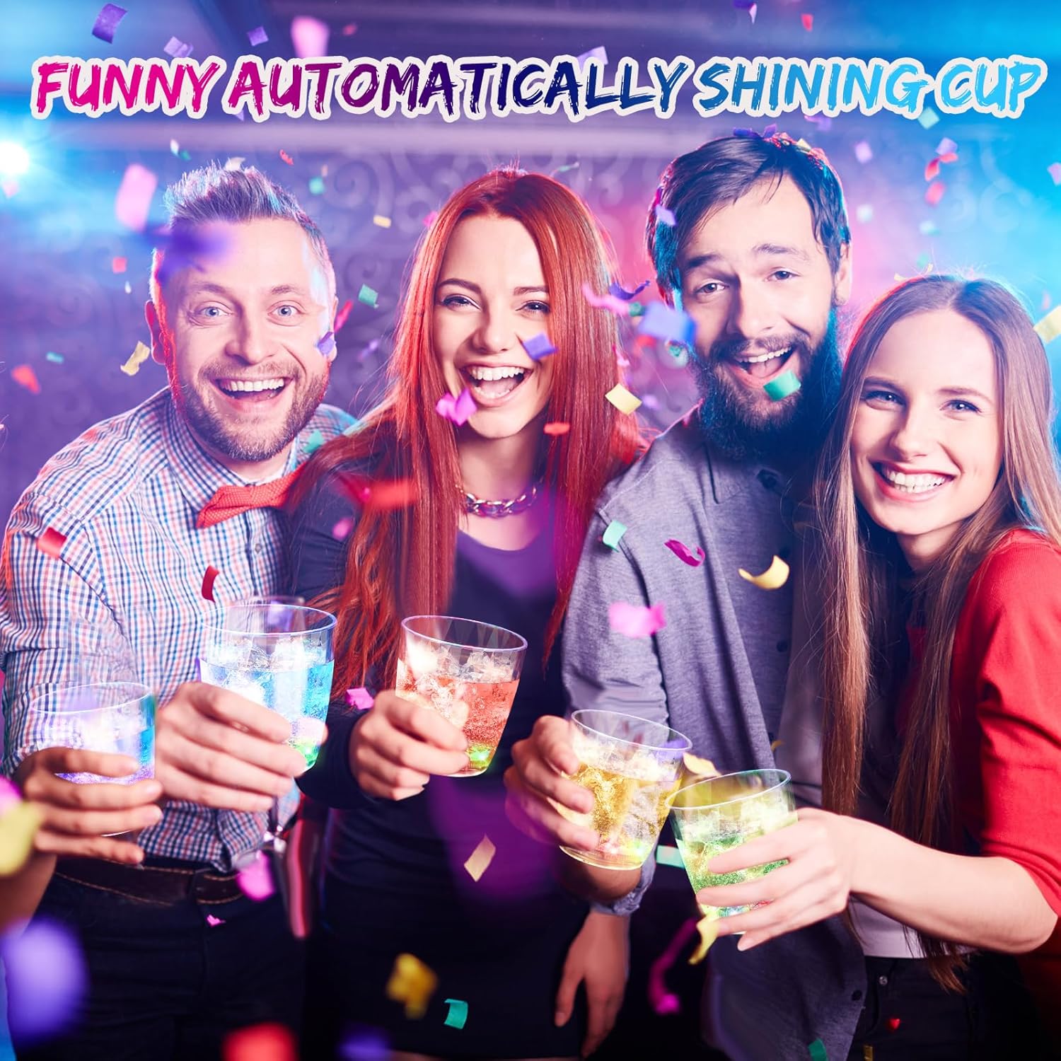 10 oz Plastic Light up Glasses LED Cups for Night Drinking Liquid Activated Glow Party Favor Multicolor Neon Shot Glasses for Disco Bar(6 Pcs) - Image 6