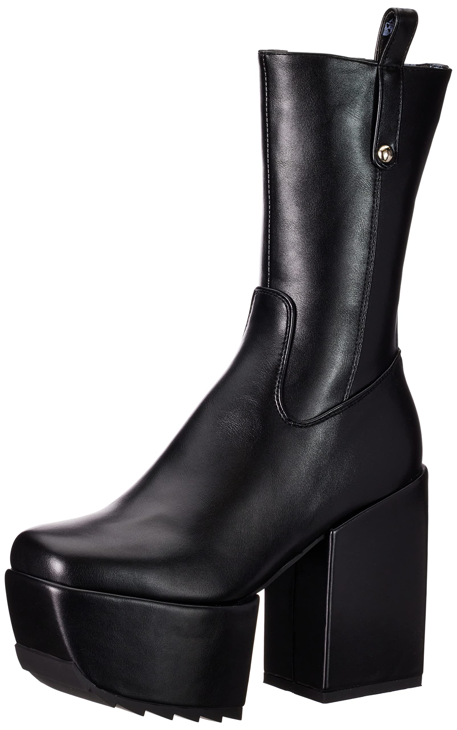 LAMODA Women's Kickin' It ankle boot, Black PU, 6 UK