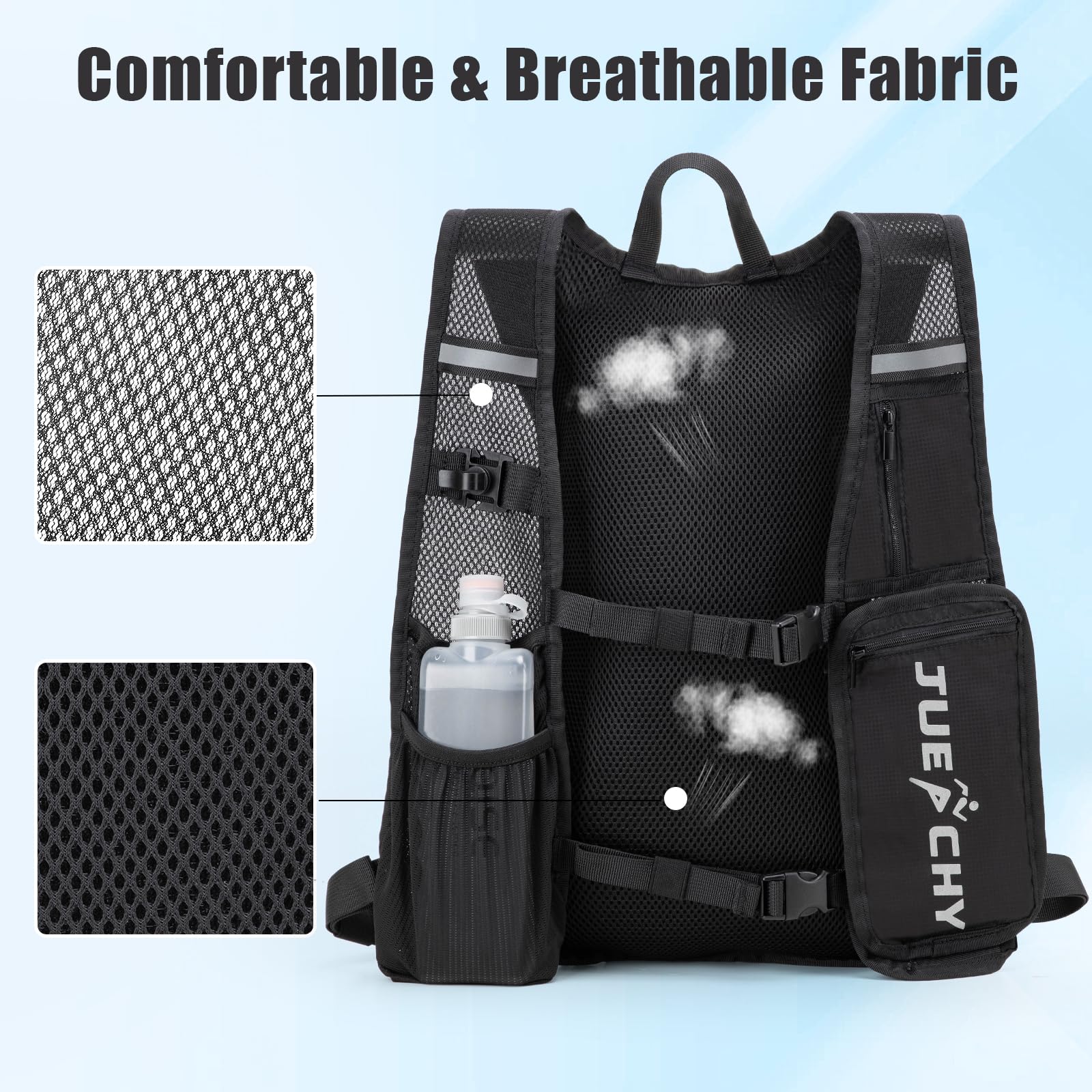 Jueachy Skirucksack Ultraleicht Trinkrucksack mit 2L Trinkblase: Laufvest Herren Damen Hydration Pack - Fahrradrucksack Klein Motorrad Rucksack Laufrucksack für Laufen Radfahren Wandern Joggen