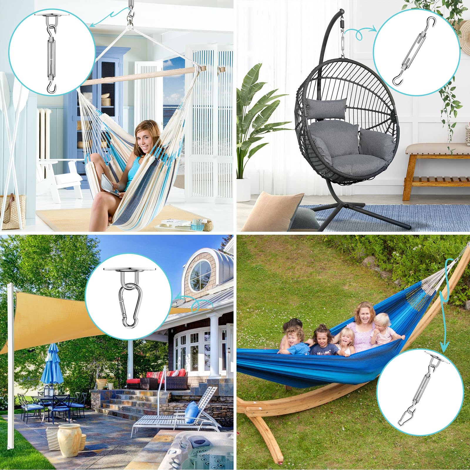 Kit De Fixation De Voile Pare-Soleil Robuste Pour Triangle De Jardin Kit De Fixation De Voile Pare-Soleil Robuste Pour Triangle De Jardin