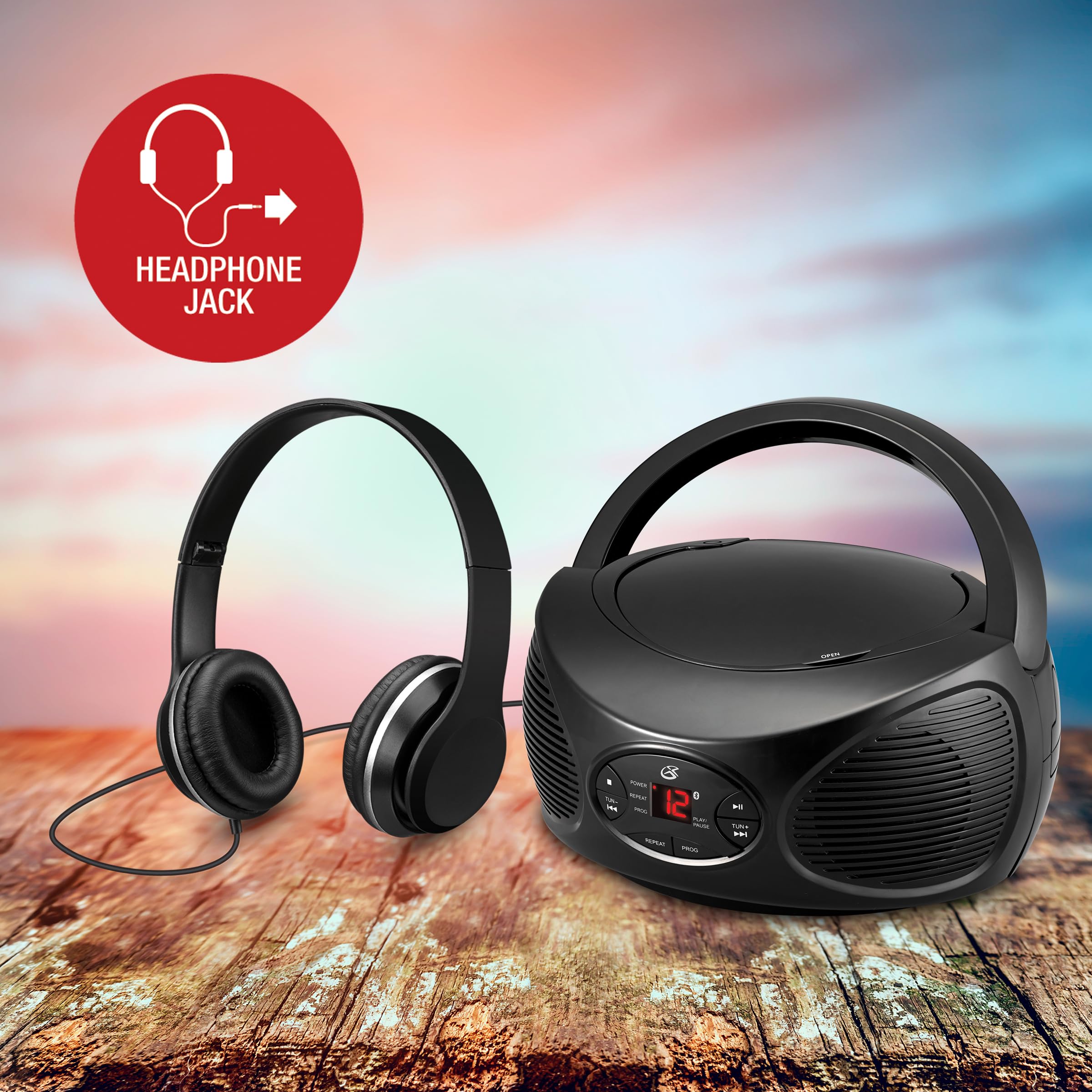 Amazon.com: GPX Portable Bluetooth FM Radio Boombox and CD
