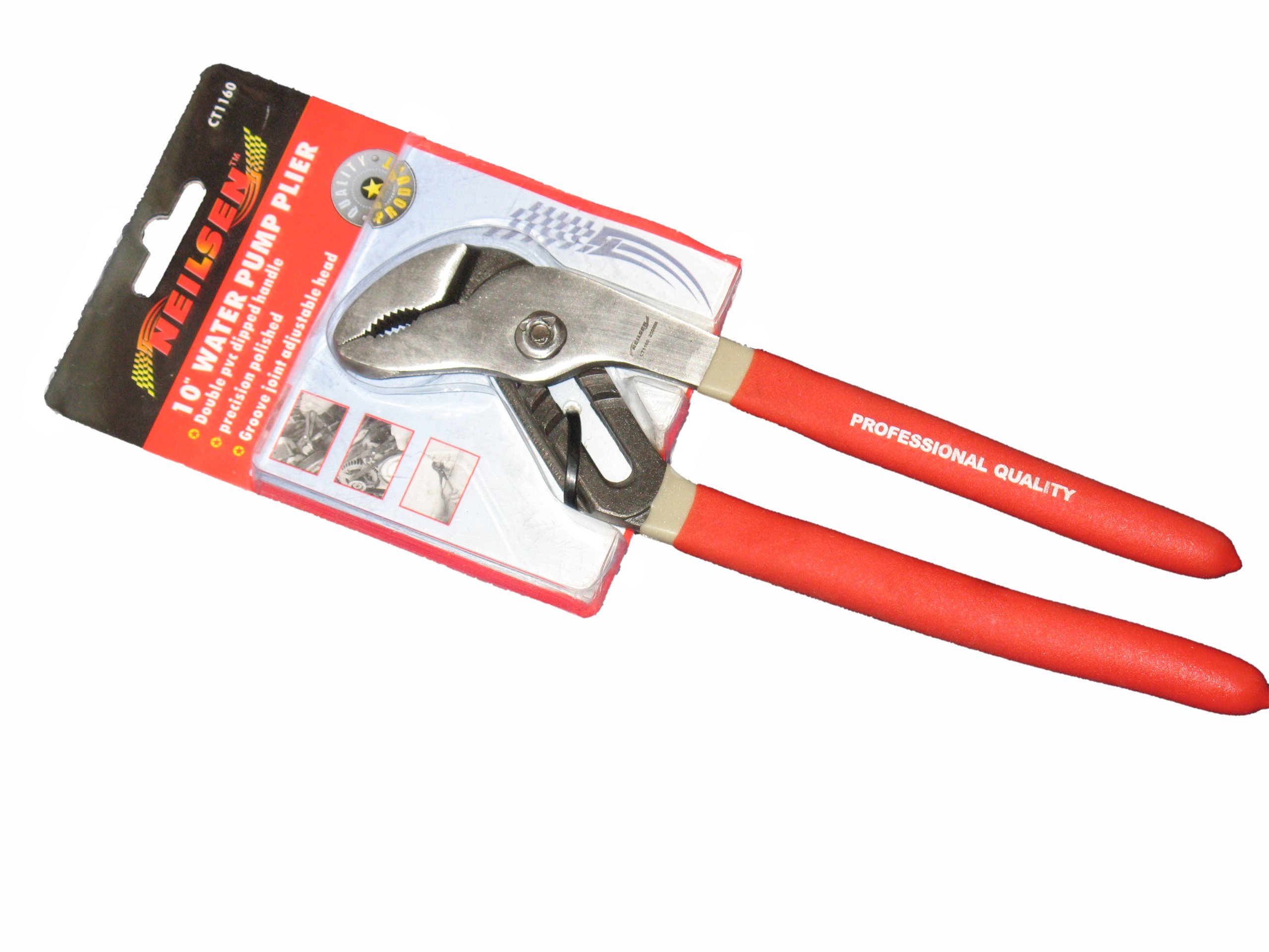 Neilsen CT1160 10in / 250mm Water Pump Pliers for Gripping and Adjustment with Slip-Joint and PVC Dipped Handles — image 1