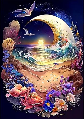 hill froeistung Kits de pintura de diamantes de mar 5D para adultos, kits de arte de diamantes de flores para adultos adolescentes principiantes, disponible en Yaxa Peru