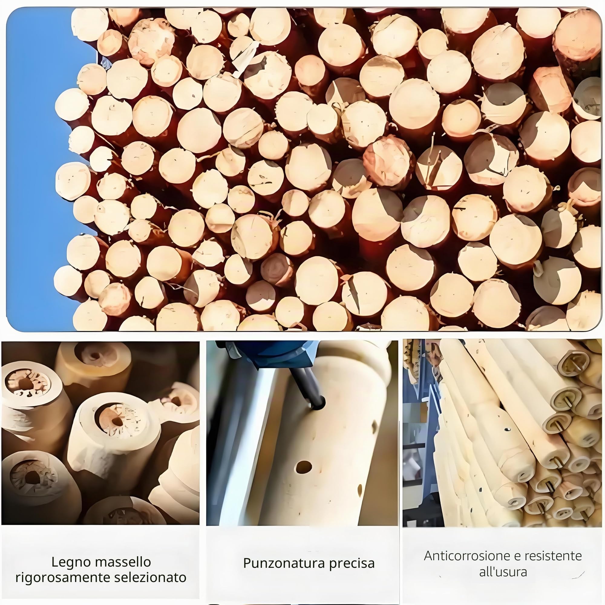 Appendiabiti classico in legno massello, autoportante con 14 ganci, appendiabiti in legno naturale con solida base rotonda, robusto e facile da montare per ingresso (base a tre gambe)