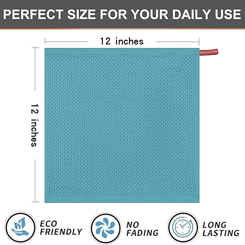 Miniatura 703 de Kitinjoy - Paños de cocina 100% algodón, paquete de 6 paños de cocina ultra suaves y absorbentes para secar platos, toallas de cocina de secado