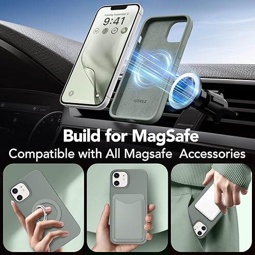Miniatura 4 de GONEZ Funda magnética para iPhone 12 / 12 Pro, compatible con MagSafe, [protector de pantalla + protector de lente de cámara], funda protectora