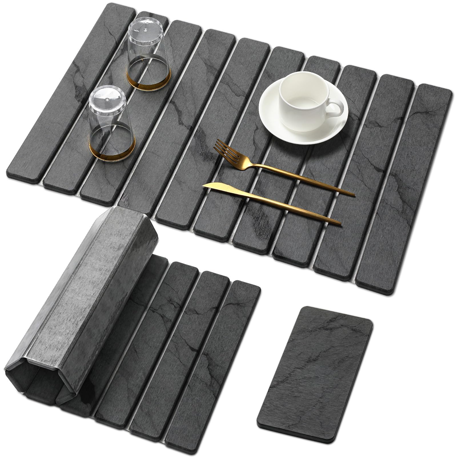 Linidcoud Large Stone Dish Drying Mat Set