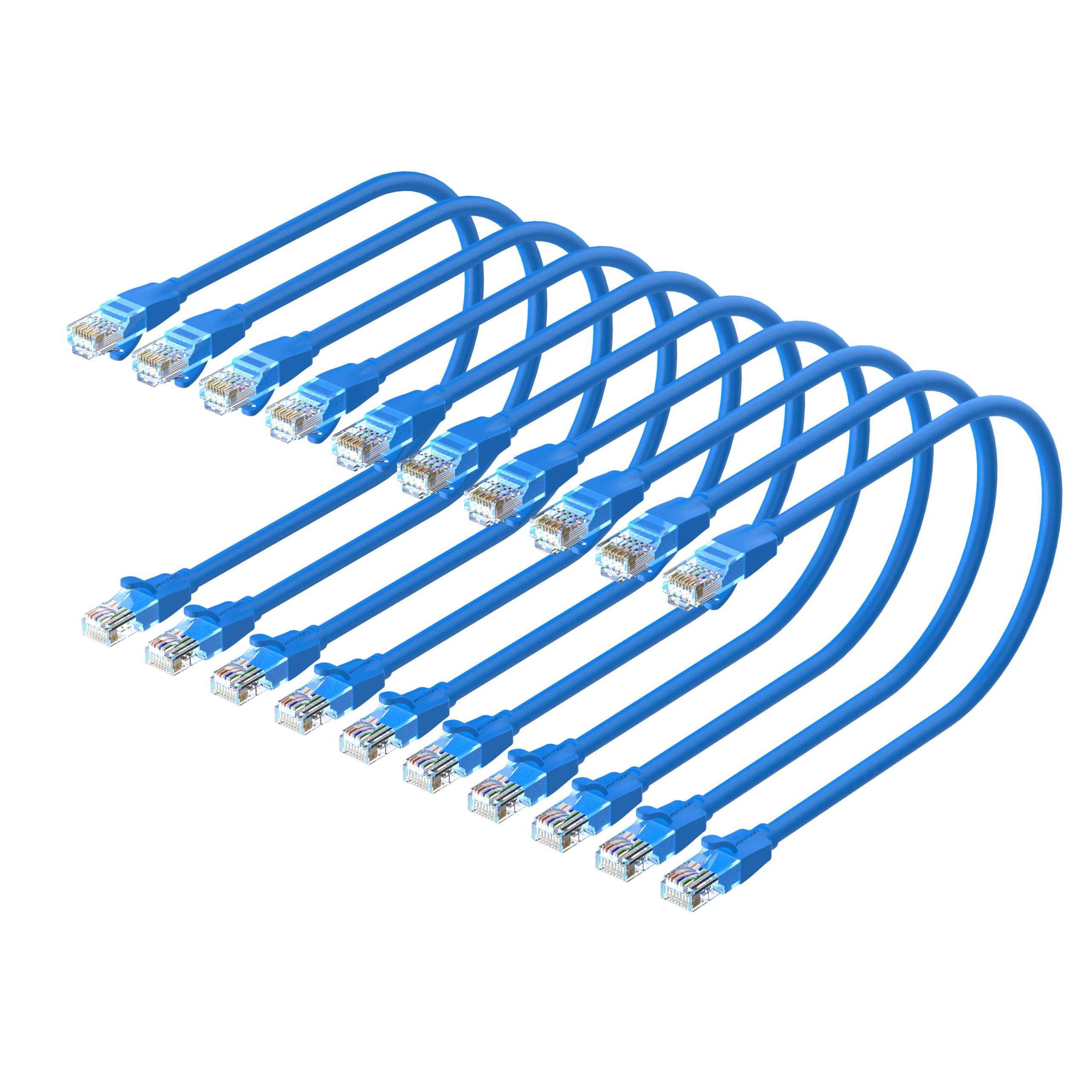Vention Cat.6 UTP Patch Cable IBE series copper-clad Aluminum 1000Mpbs 250MHz Aluminum Foil PVC Jacket (0.5 M [X10], Cat.6 UTP, Blue)