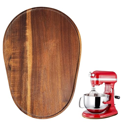 Acacia Wood Mixer Slider Mat for Kitchen Aid 5-8 Qt Tilt-Head Stand Mixer Kitchen Appliance Slider Tray Countertop Storage Attachments