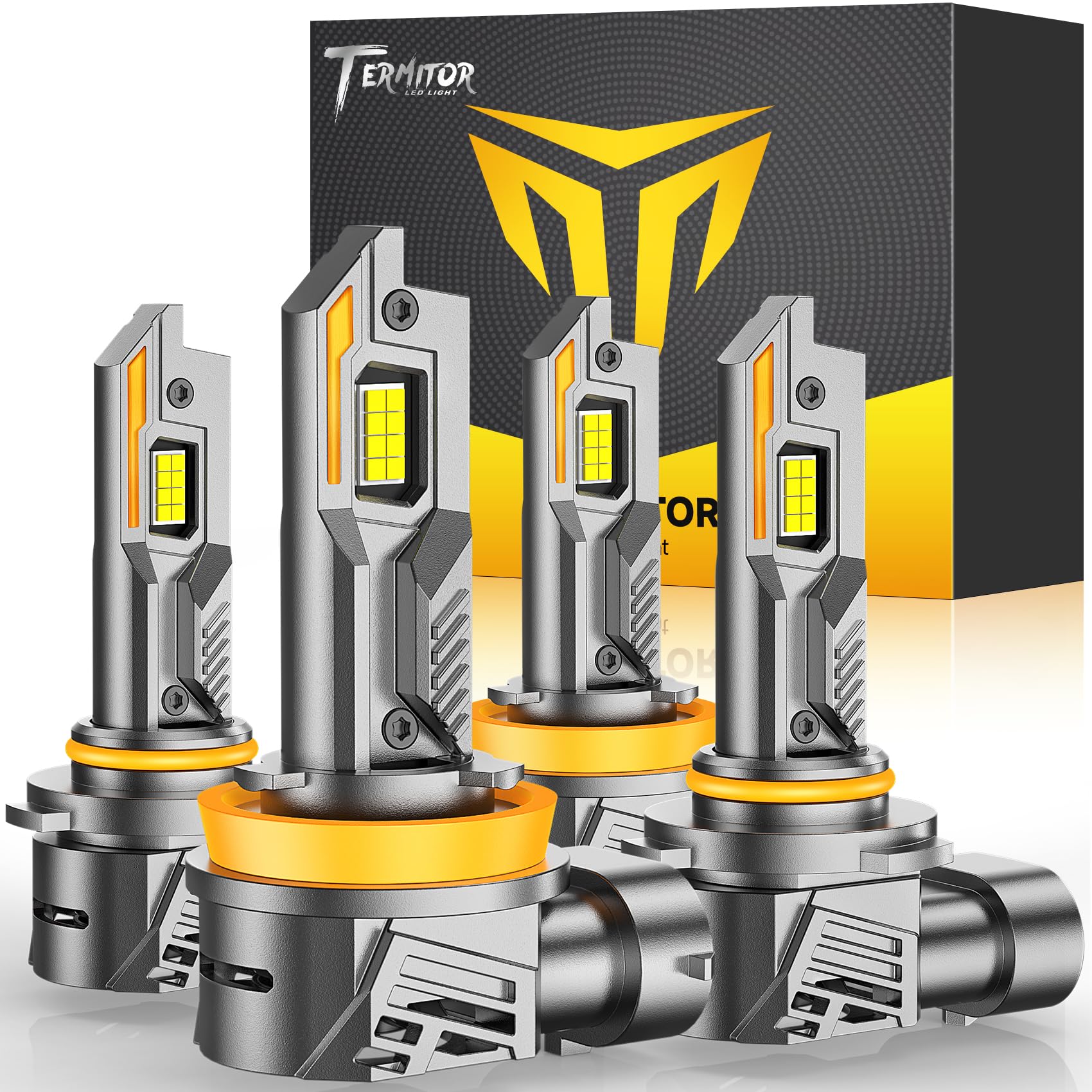 Termitor H11/H8/H9 &amp; 9005/HB5 Light Bulbs Combo, 150,000LM 15X Ultra-Bright