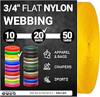 Vista 43 de Strapworks Rollo de correa de nailon resistente de 3/4 pulgadas para cinturón, mochila, eslinga, collar, correa, correas y más, 10, 20 o 50 yardas