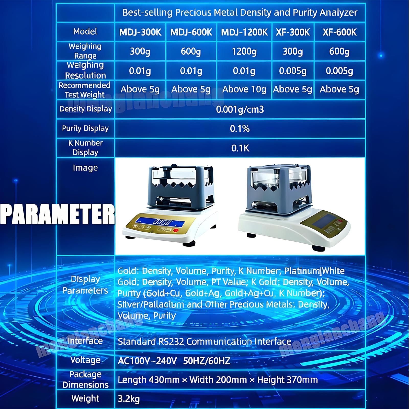 Goldreinheits-AnalysegeräT Mit Digitalanzeige,Goldreinheits-Detektor,Elektronisches Goldreinheits-TestgeräT, GolddichtemessgeräT,EchtheitsprüFgeräT FüR Edelmetalle MDJ-600K