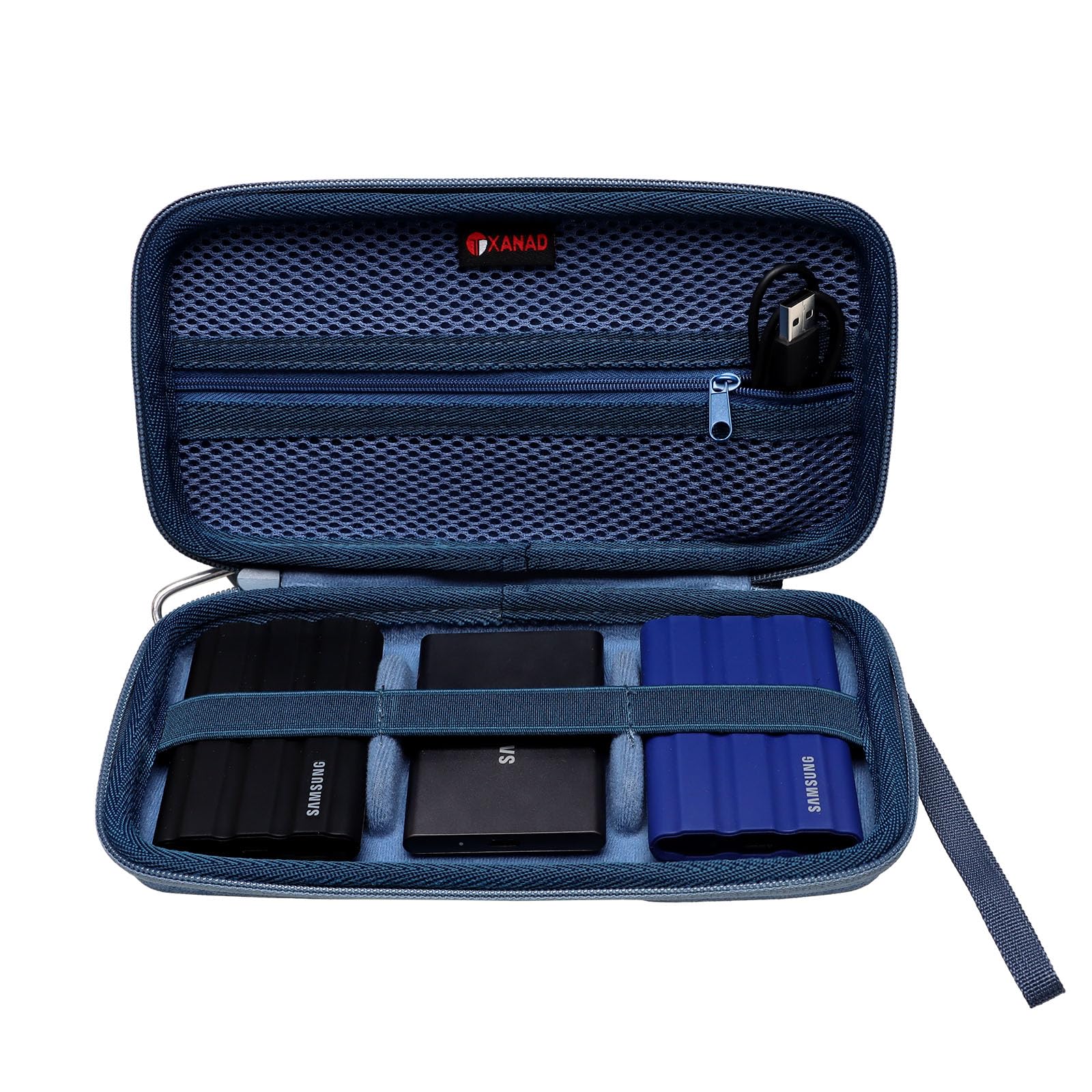 XANAD 3-in-1 Hard Case for Samsung T7 /T7 Shield/T7 Touch/T9/T5 SSD, Blue