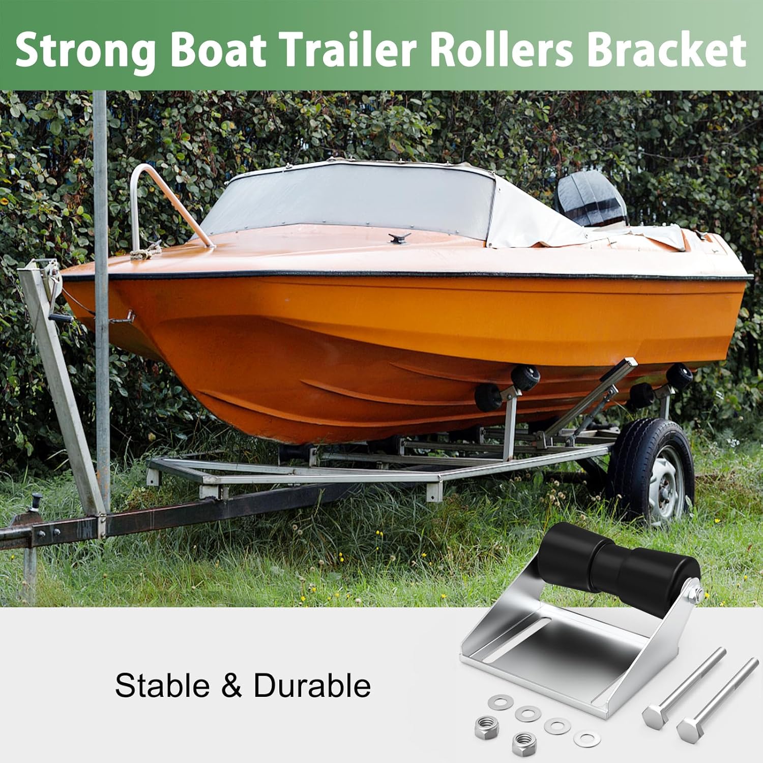 8inch/10inch/12inch Boat Trailer Roller with Bracket Keel Roller Assembly Kit for Boat Trailer, Boat Trailer Keel Roller Bracket 8 Inch