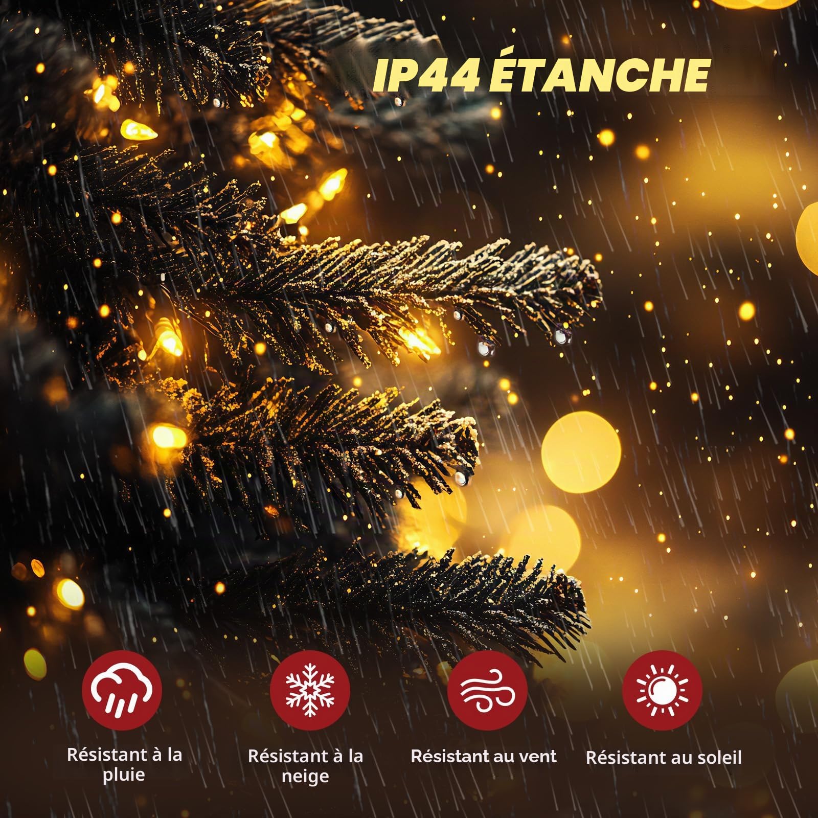 SALCAR Guirlande Lumineuse LED à Grappes 15m 1500 LEDs, Guirlande Extérieur avec 8 Modes et Mémoire, IP44 Imperméable pour Noël, Intérieur, Extérieur, Jardin, Mariage, Blanc Chaud