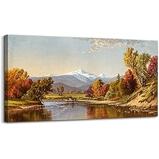 crmotu Country Wall Art, Landscape Art Wall Decor, Oversized Wall Art, Modern Farmhouse Wall Decor, Winter Farm Vintage Paintings for Living Room Bedroom Dining Room Entryway Art Prints 30X60
