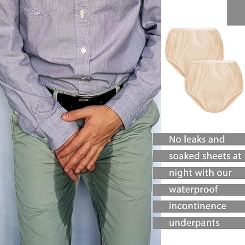 Vista 28 de 9 piezas de pantalones de plástico impermeables para incontinencia, a prueba de fugas, ropa interior para adultos (L, negro)