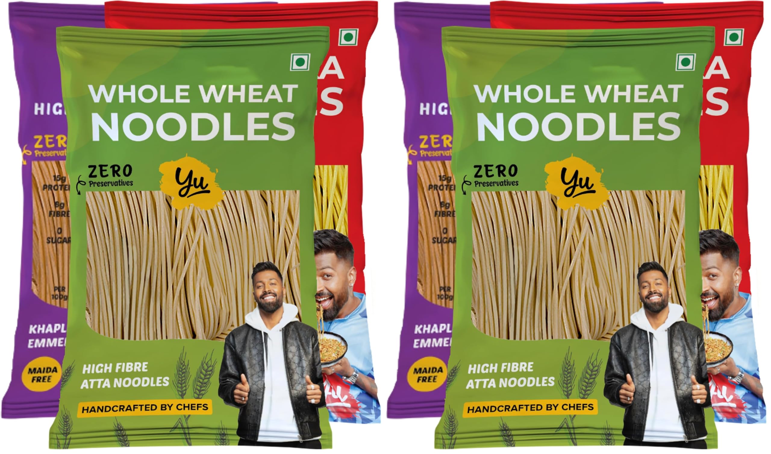 Yu Foodlabs Noodles Combo Pack - Whole Wheat Atta + Veg Hakka + Fab High Protein Noodles - Extra Long & Extra Soft - No Preservatives & 100% Natural - Just Boil - Ready in 5 mins - 450grams-image-35