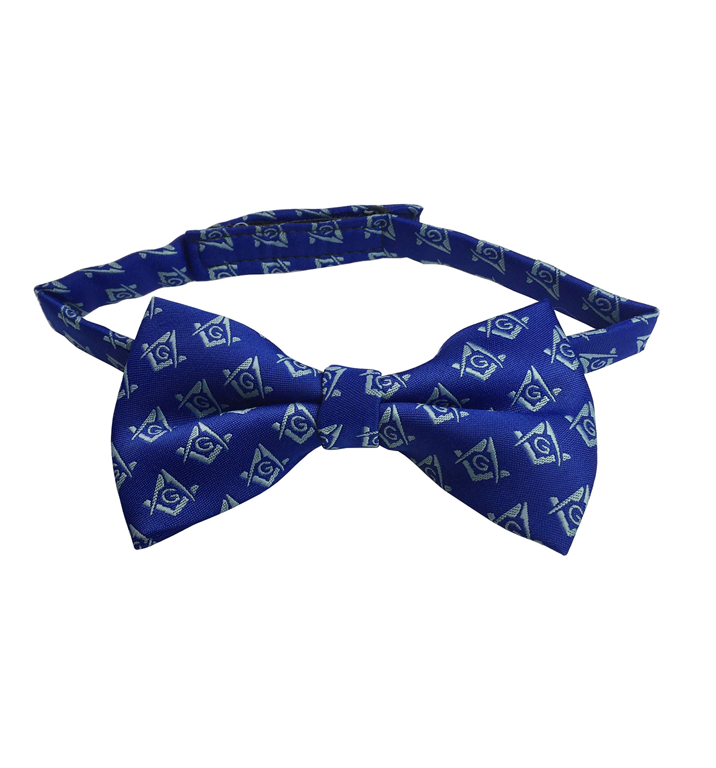 Red Quality 100% Silk Woven Masonic Bow Tie With Square Compass With G Blue Bt012