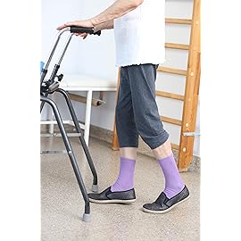 Rainbow Socks - 1 pair of DIABETIC Elastic Cotton Socks for SWOLLEN FEET, Purple XS
