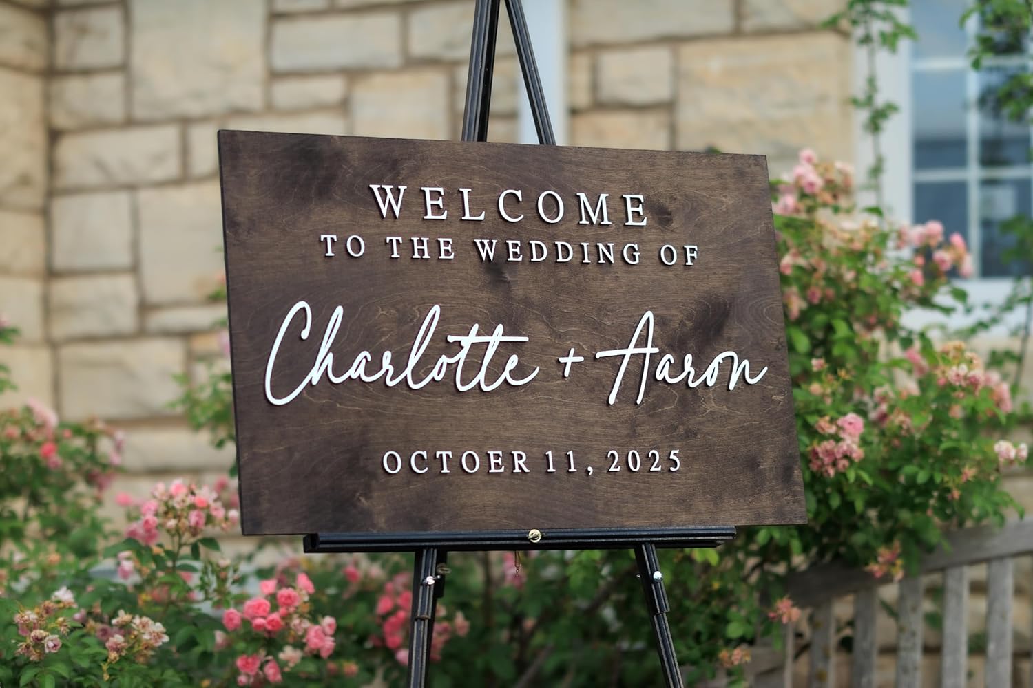 Modern 3D Welcome Wedding Sign, Personalized Rustic Welcome Sign, Wooden Welcome Sign, Custom Wedding Sign, Personalized Wedding Decor