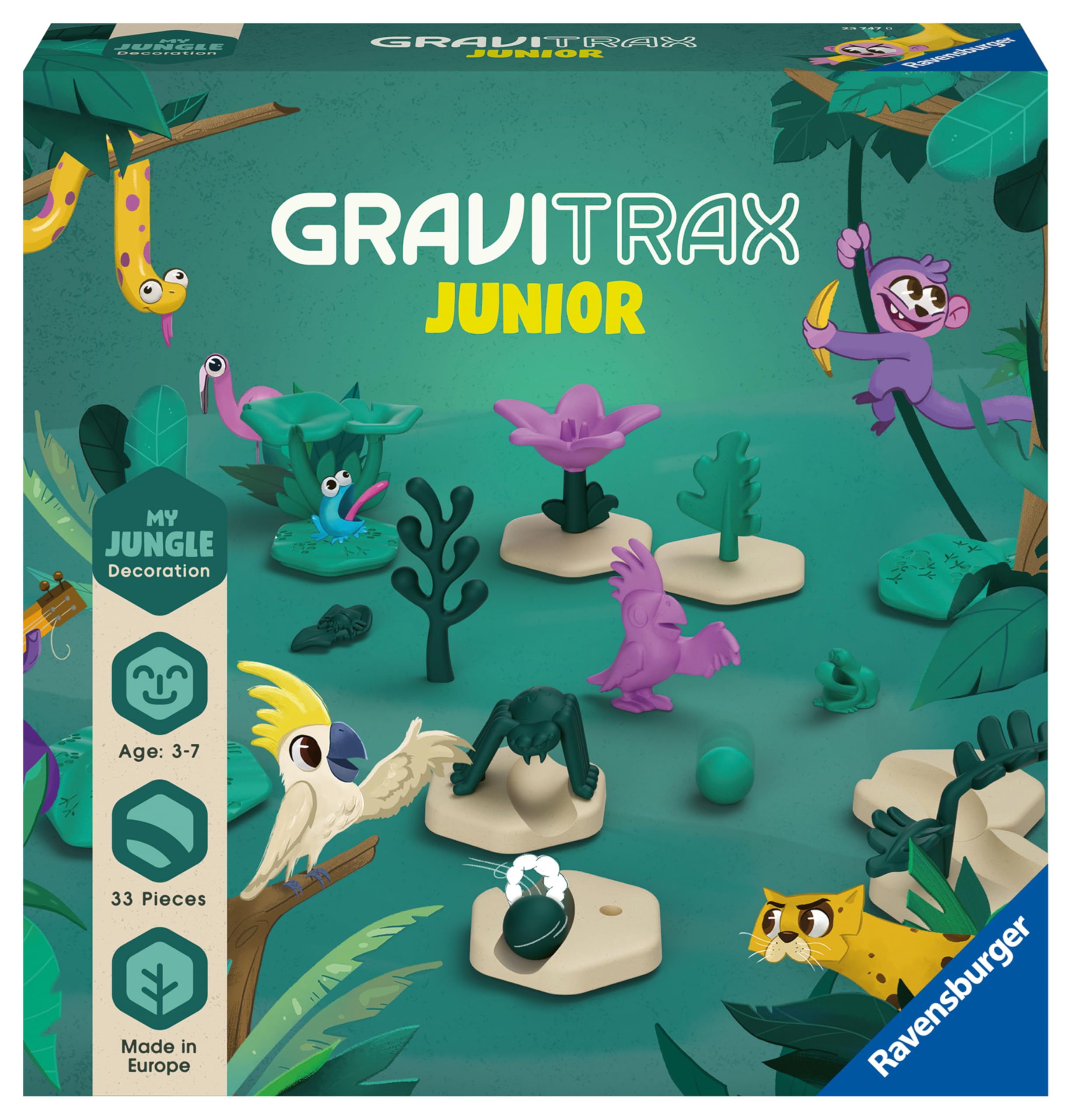 Ravensburger GraviTrax Junior Extension Jungle - Marble Run, STEM and Construction Toys for Kids Age 3 Years Up - Kids Gifts