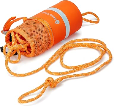 Skog A Kust Rescue Throw Rope Bag with 50 Feet of 5/16 Floating Reflective Line and Integrated Whistle Clip