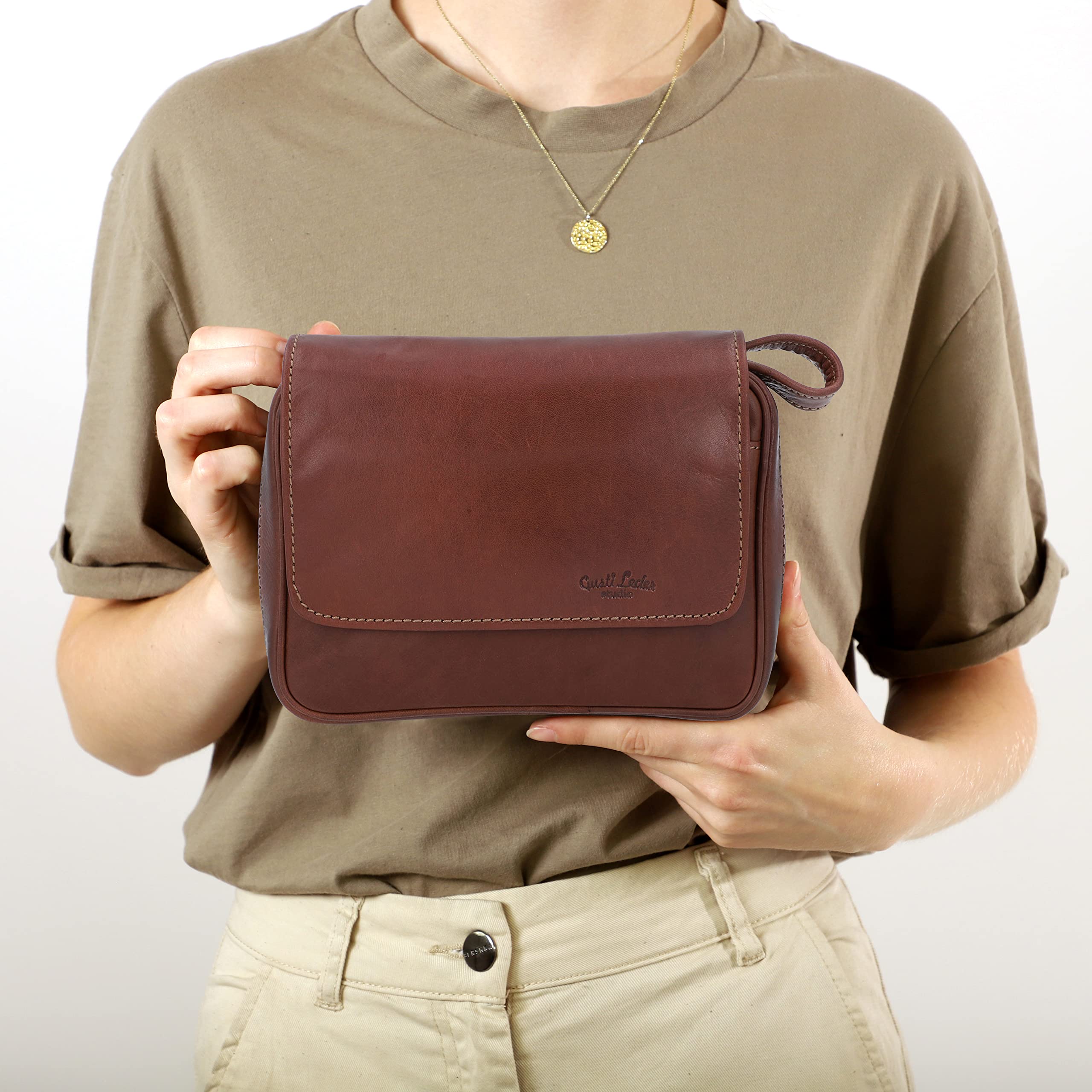 Gusti Leder studio "Rupert" Estuche de Cuero para Pipas(4) Tabaco Funda de Piel Auténtica Estilo Vintage Retro Unisex Regalo Elegante 2T3-22-6