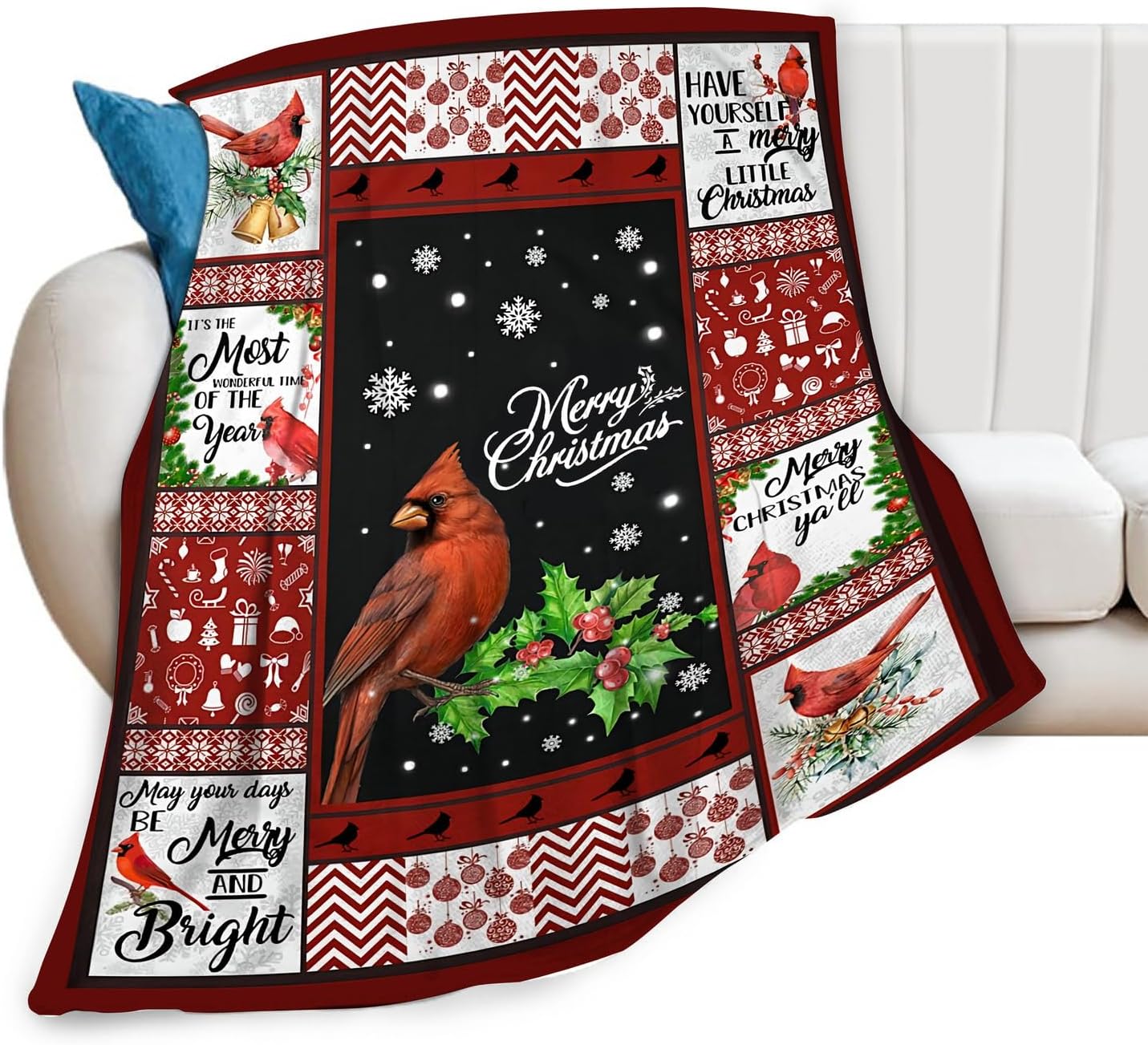 Cardinal Bird Blanket Christmas Blanket Cardinal Gifts