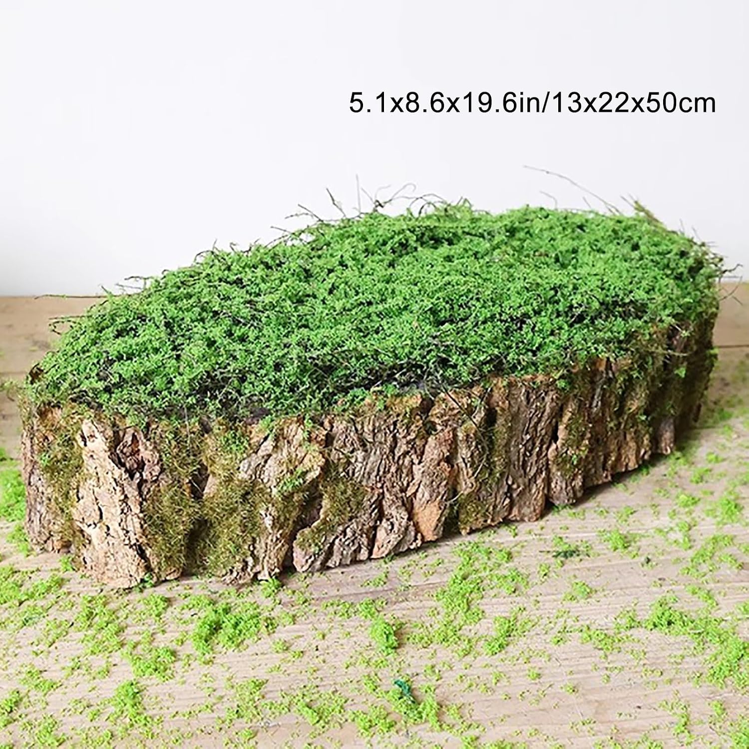 Artificial Moss Rock, Handmade Faux Stone, with Realistic Moss Texture for Floral Arrangements, Displays, and Landscaping Scenes(5.1x8.6x19.6in/13x22x50cm)