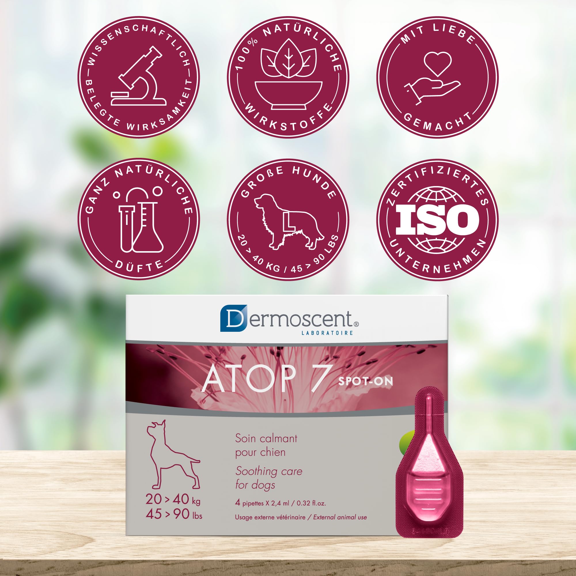 DERMOSCENT Atop7 Spot On für Hunde, Katzen, 20-40 kg, Kunststoff, Nicht anwendbar