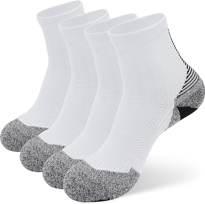 Anfuhug Mens Compression Sicks Athletic Quarter Socks Moisture Wicking With Cushion Running Ankle Socks For Men 2pair