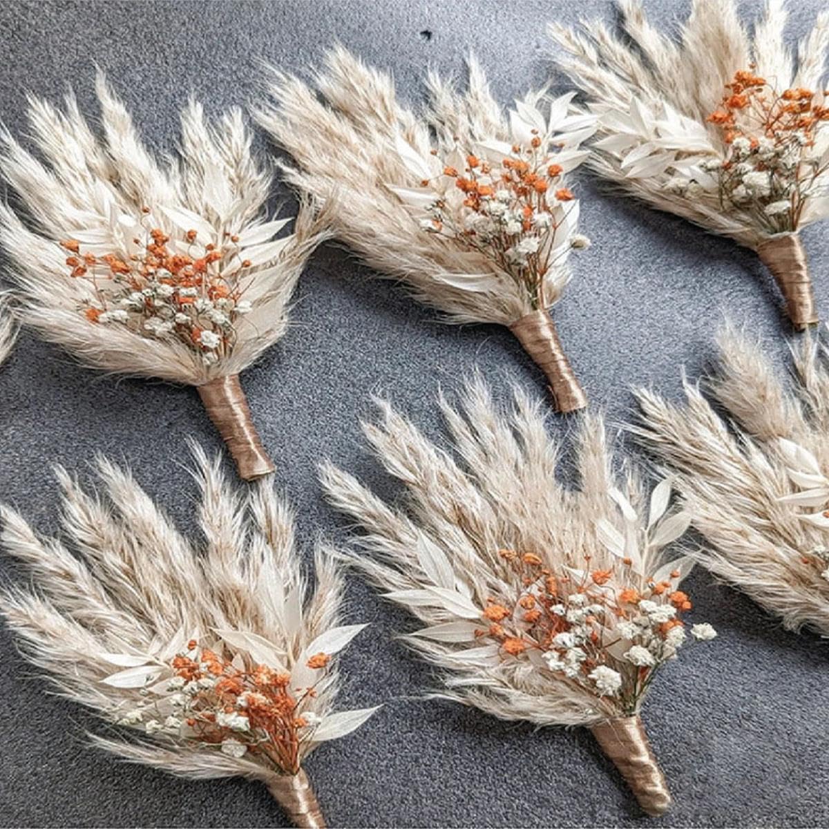 Trockenblumen Brautstrauß Mini natürlicher Trockenblumenstrauß Hochzeit Mittelstücke Dekor - 20 Stück
