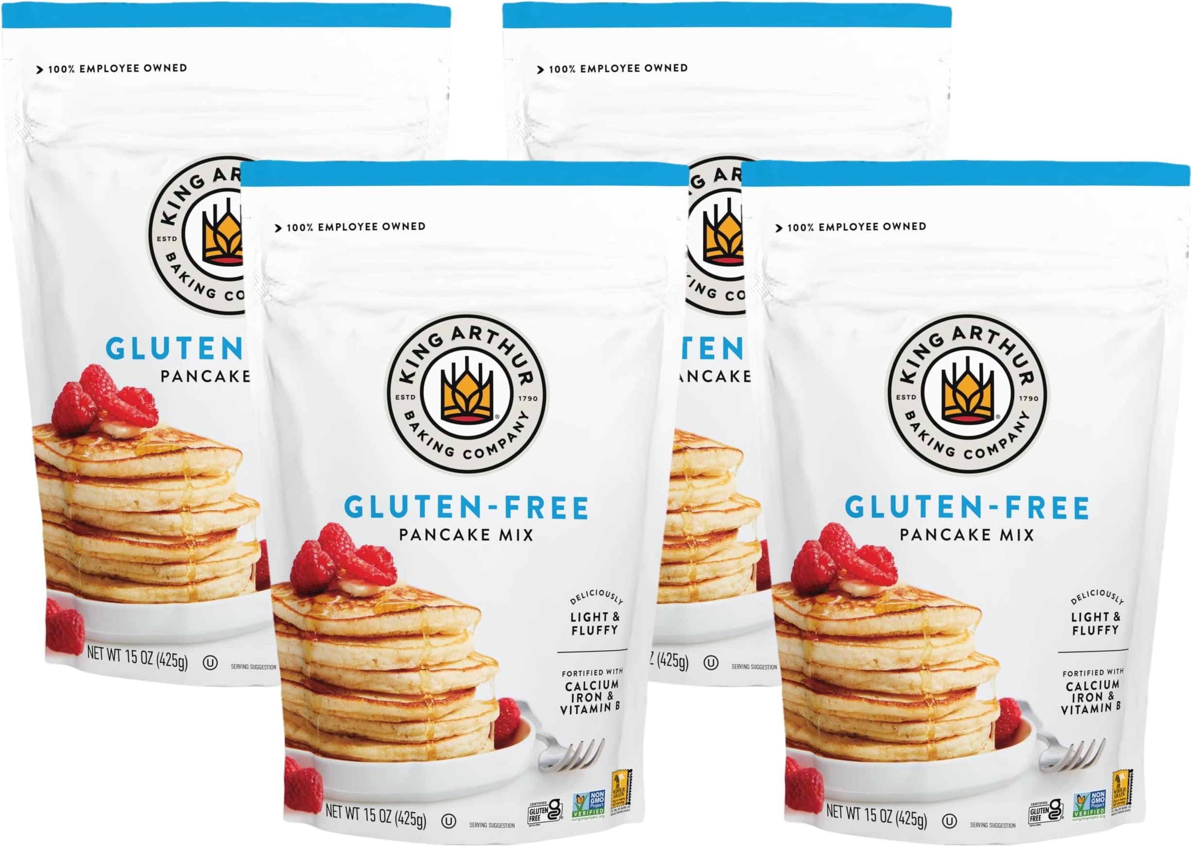 Gluten-Free Pancake Mix, Certified Gluten-Free, Non-GMO Project Verified, Certified Kosher, 15 Oz, (Pack of 4)