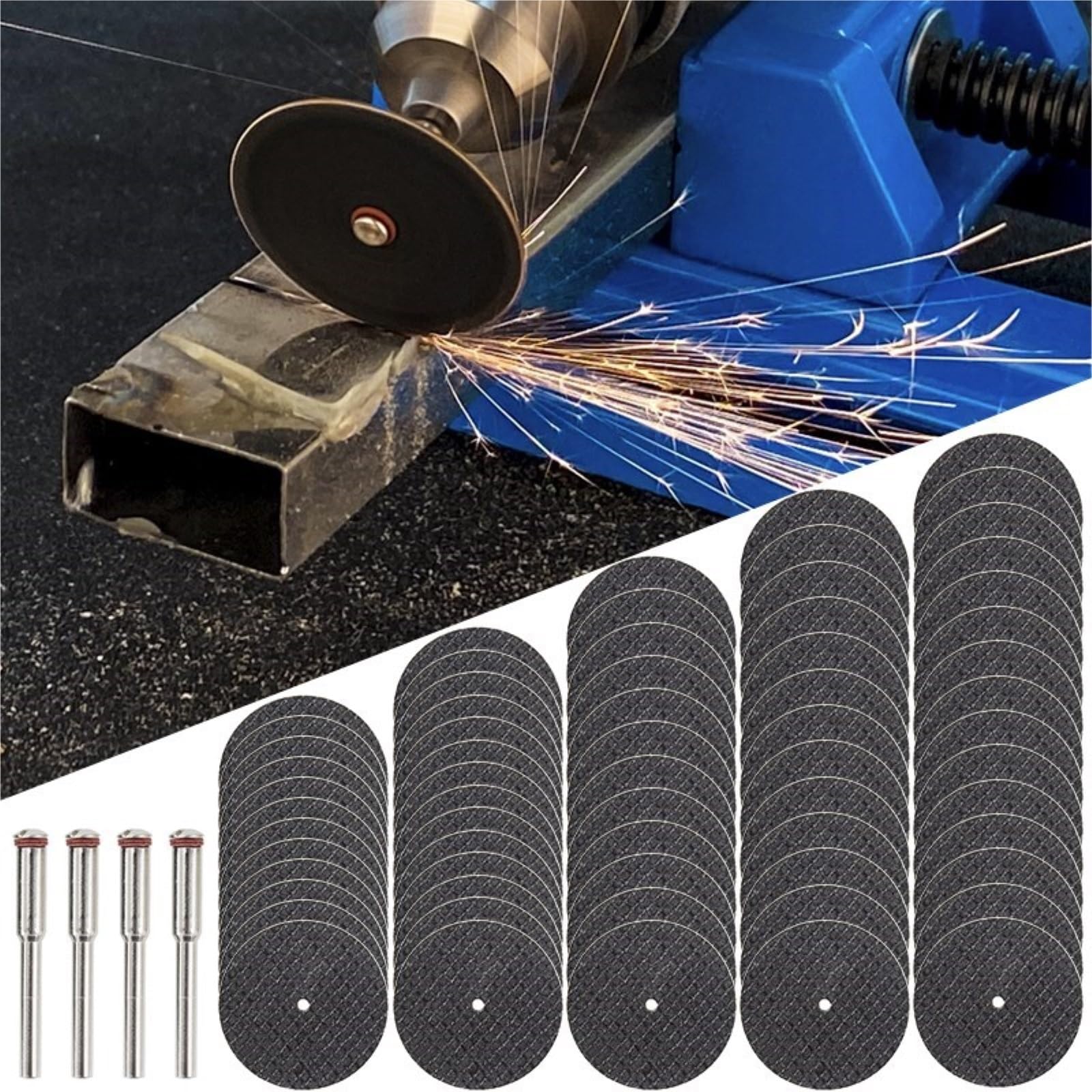 Brzeszczot do cięcia metalu 102 szt. Metalowa tarcza do cięcia z trzpieniem 1/8 '' odcinająca Tarcza ścierna Piła tarczowa
